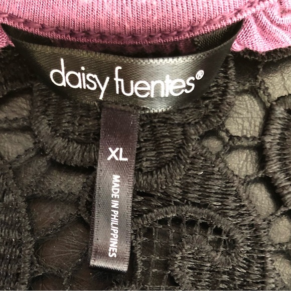 🖤💜Daisy Fuentes Dusk Purple Pleated Front Sleeveless Top Size XL - Picture 5 of 6